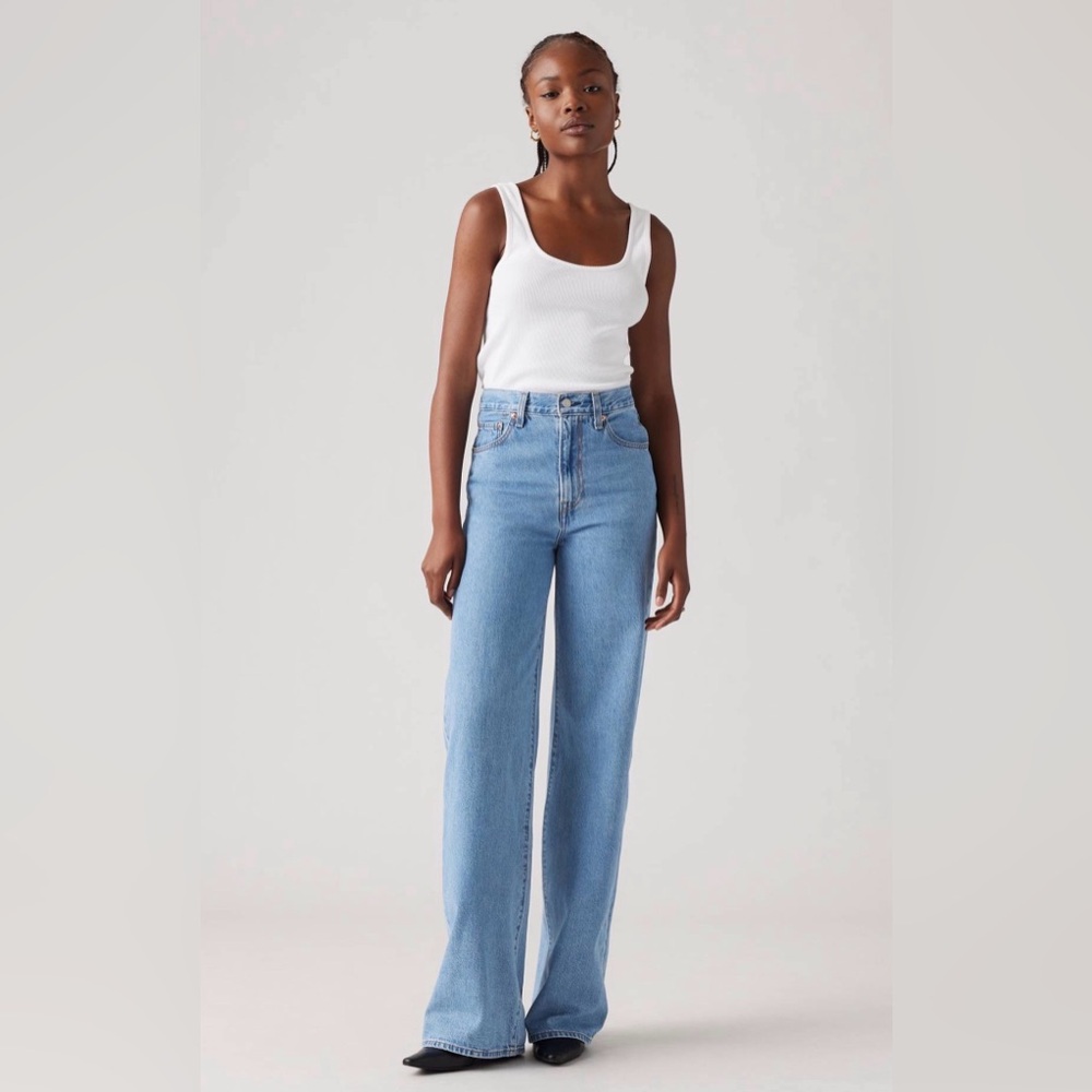 Levi's Ribcage Wide Leg Jeans Light Wash